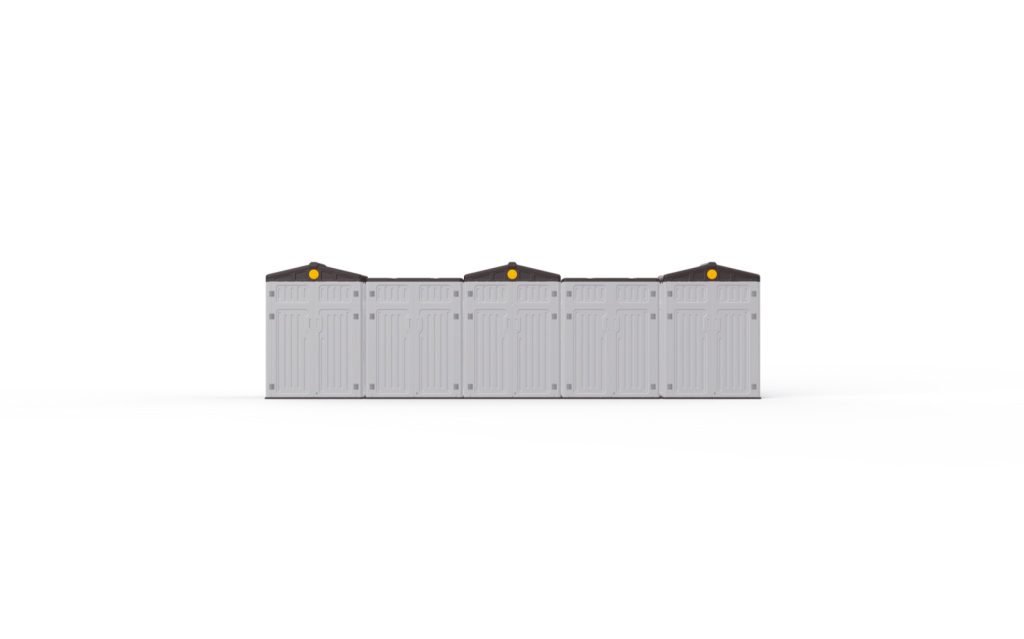 Modular outdoor playground storage cabinet system - view 2